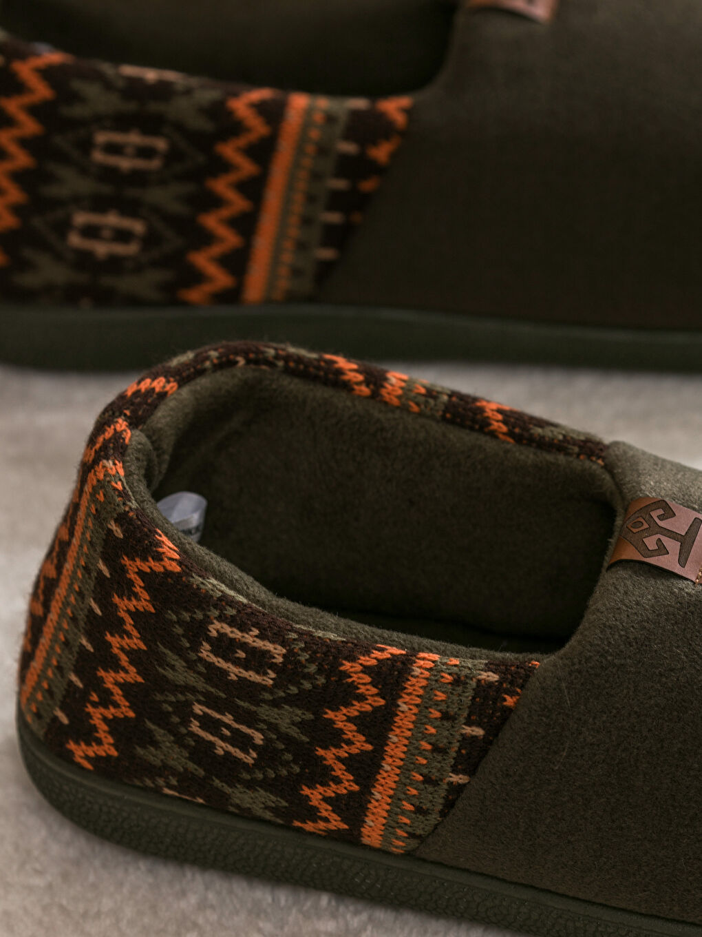 Haki Desenli İçi Pelüş Erkek Ev Botu-2