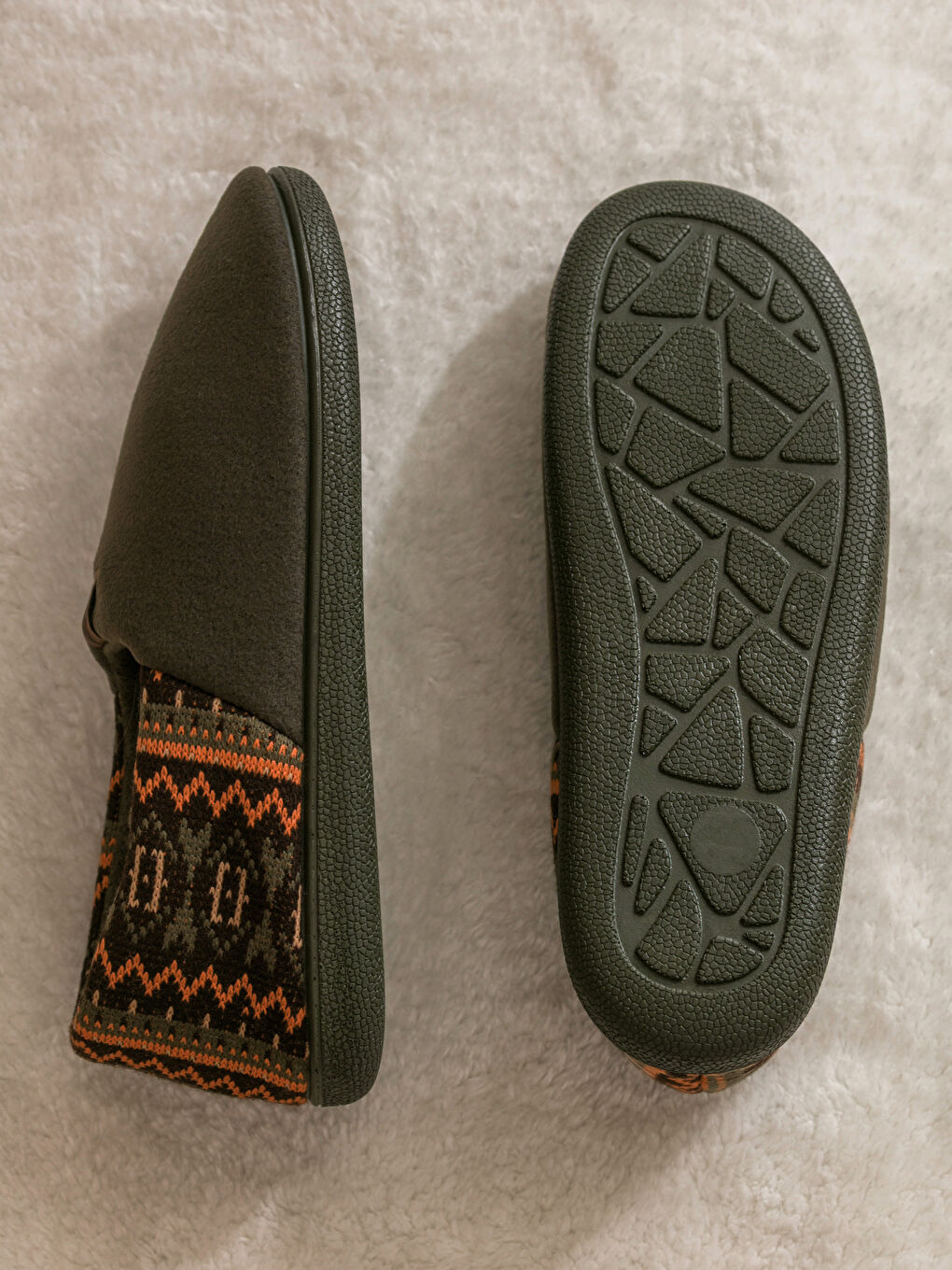 Haki Desenli İçi Pelüş Erkek Ev Botu-3
