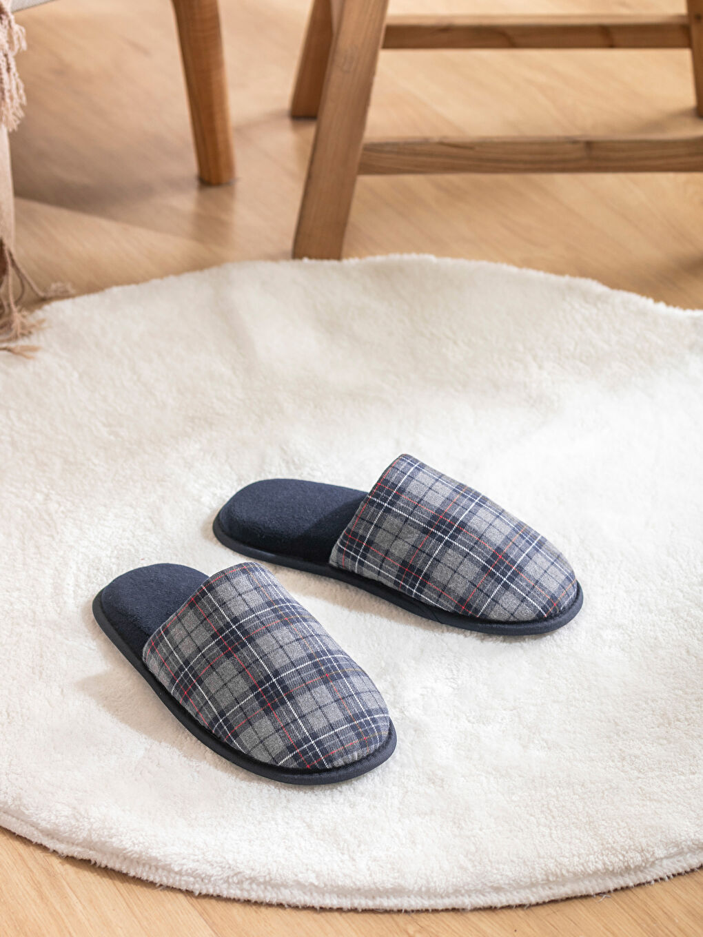 Karışık Ekose Desenli Erkek Ev Terliği-1