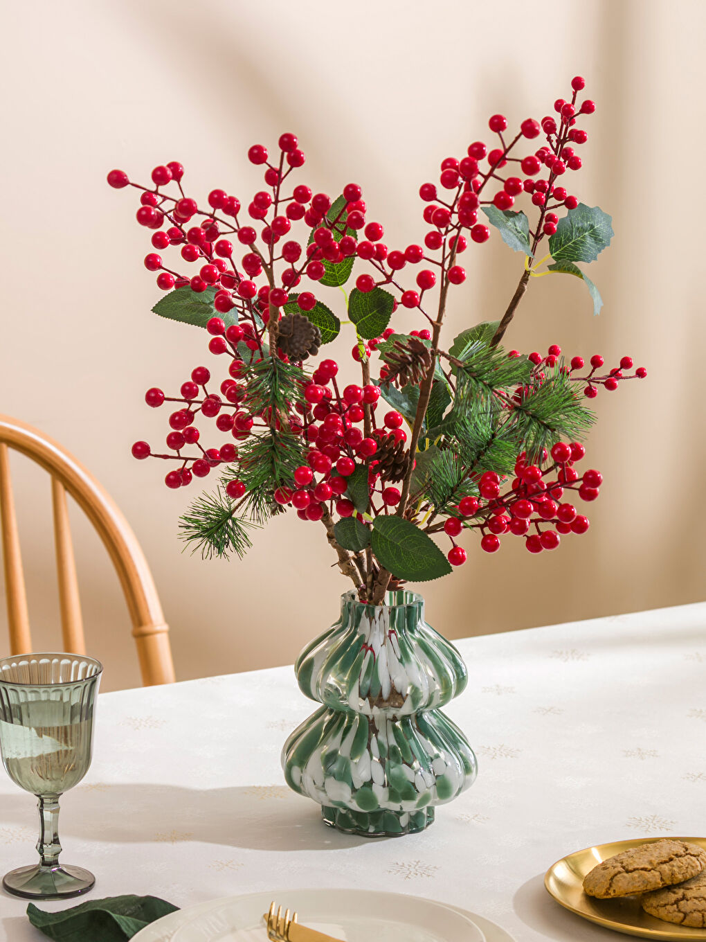 Karışık Dekoratif Cam Vazo 18 cm