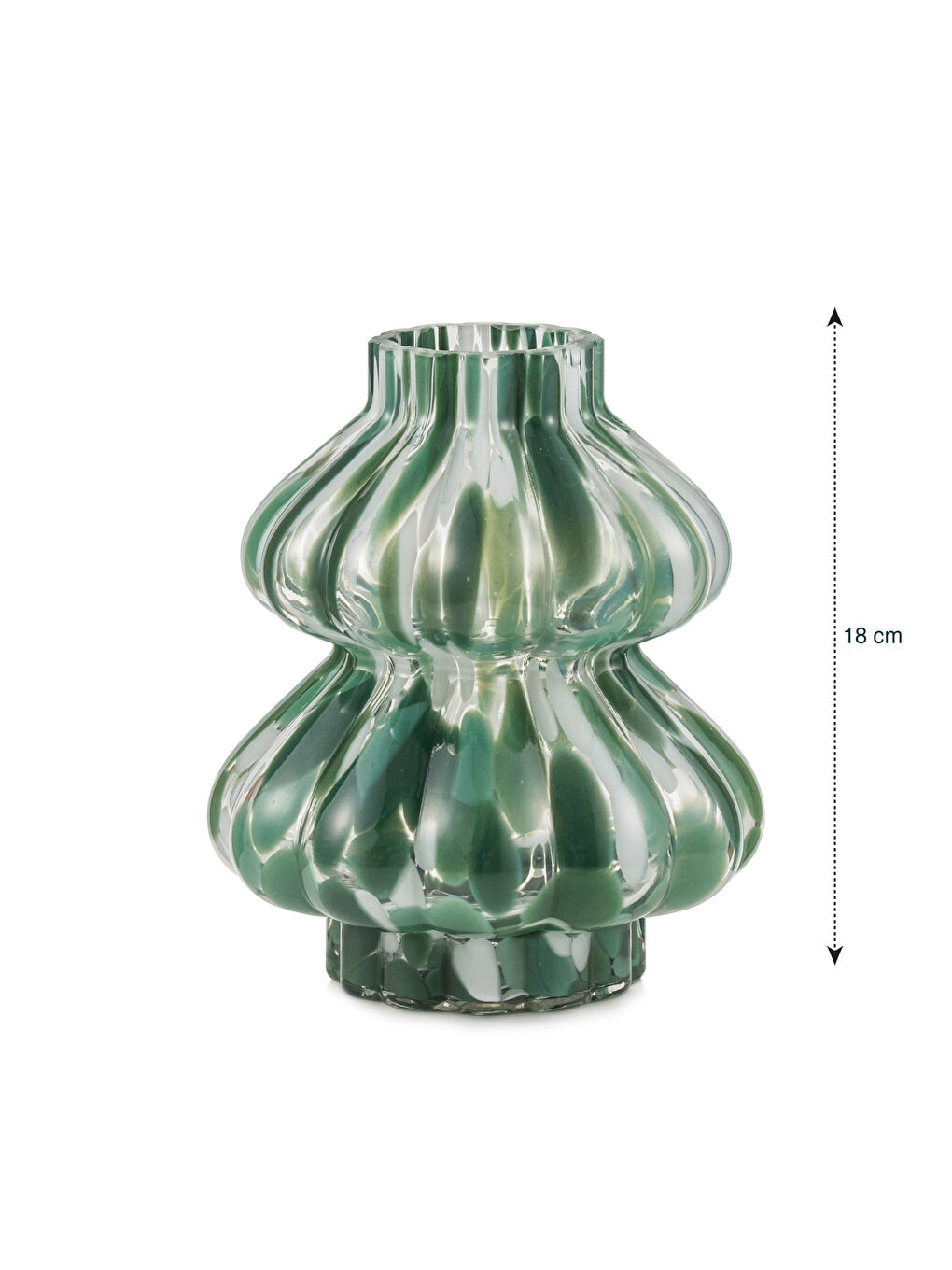 Karışık Dekoratif Cam Vazo 18 cm-3