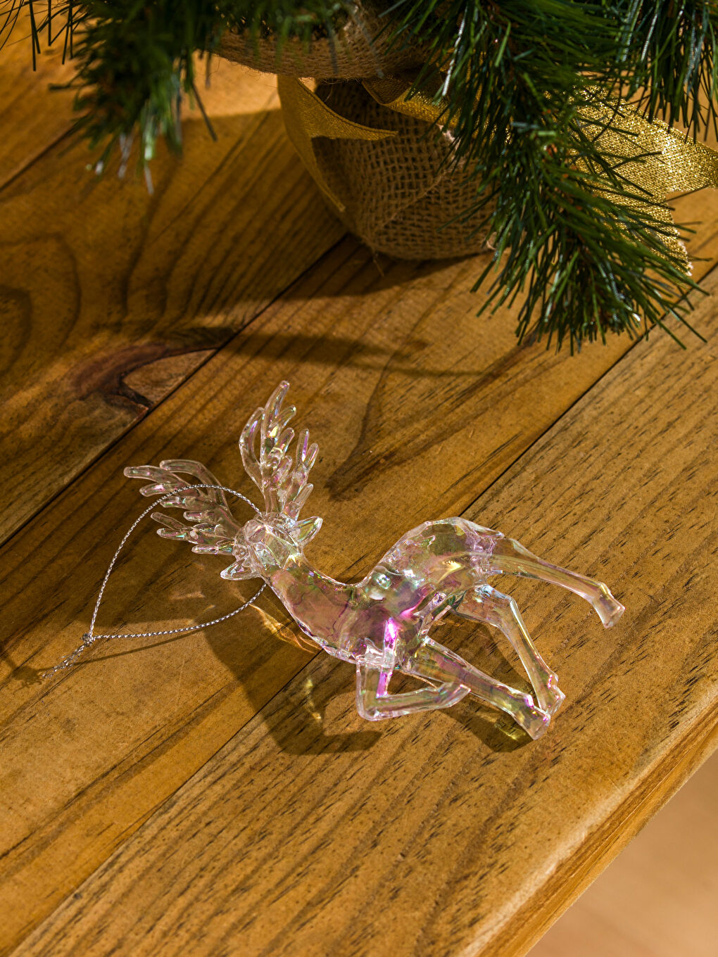Hanging Wooden Deer Christmas Ornament 20 Cm-1