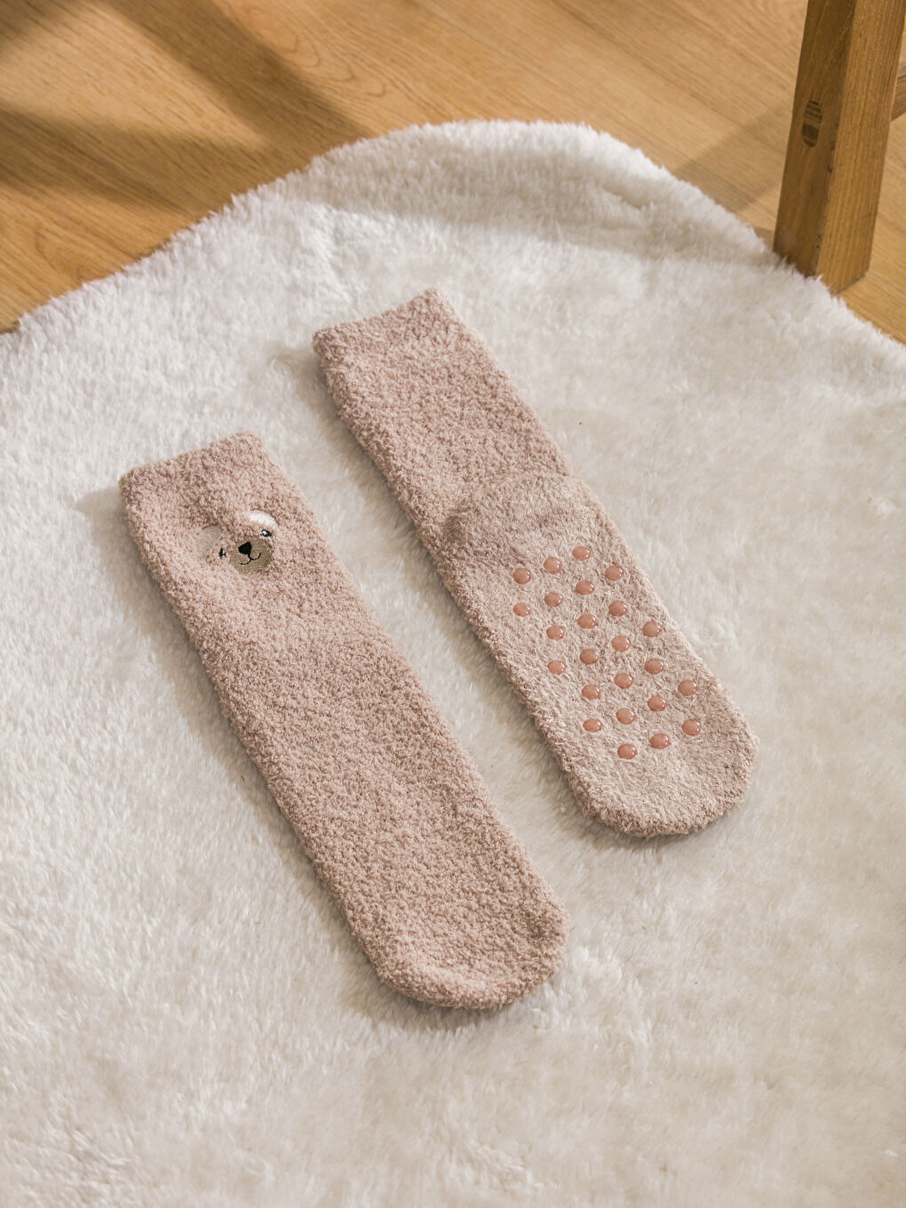Woman BEIGE Homewear Socks-1