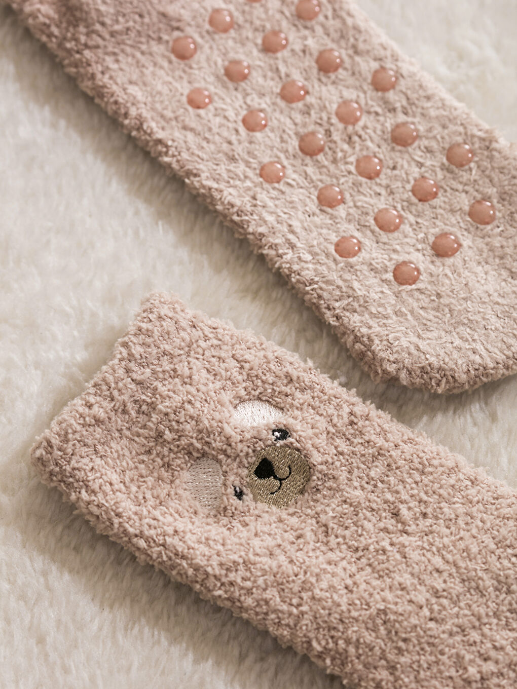 Woman BEIGE Homewear Socks-2