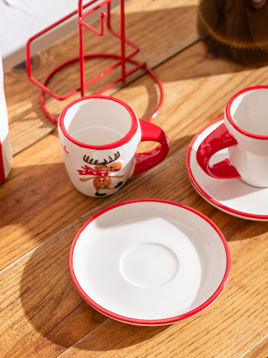 Karışık Yılbaşı Temalı 2 Kişilik Standlı Kahve Fincan Takımı 85 ml-3