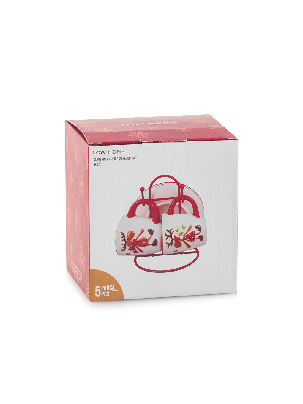 Karışık Yılbaşı Temalı 2 Kişilik Standlı Kahve Fincan Takımı 85 ml-4