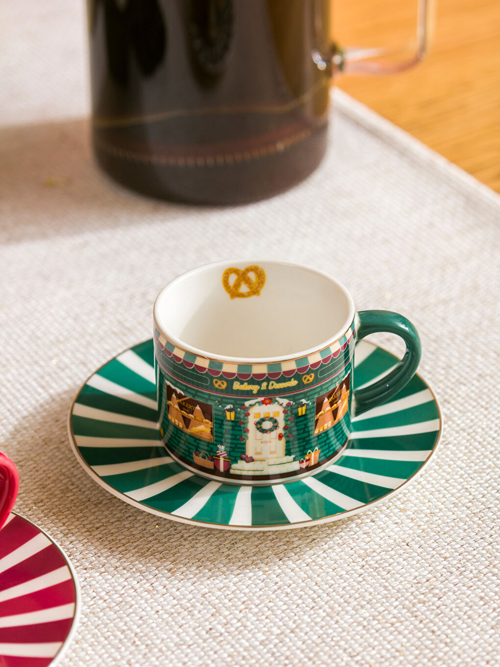 Karışık Yılbaşı Temalı 2 Kişilik Porselen Kahve Fincan Takımı 90 ml-2