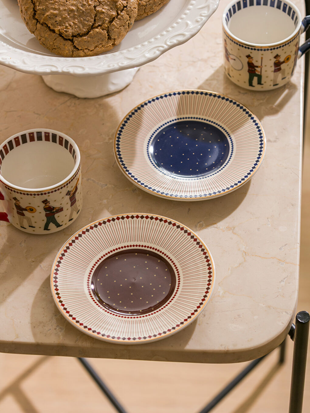 Karışık Baskılı 2 Kişilik Porselen Kahve Fincan Takımı 90 ml-3