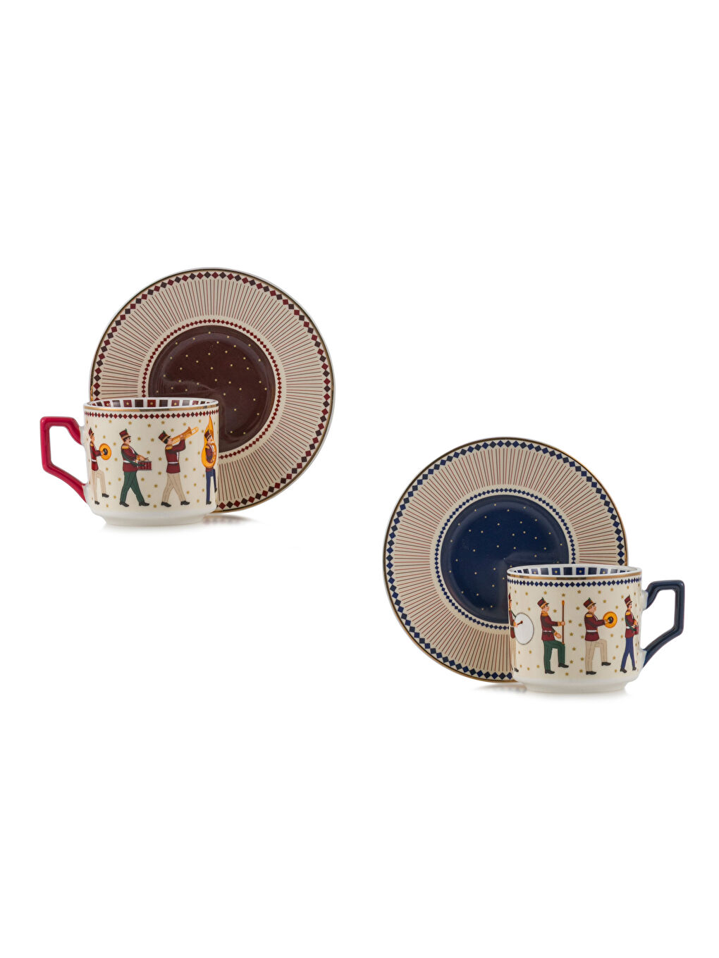 Karışık Baskılı 2 Kişilik Porselen Kahve Fincan Takımı 90 ml-5