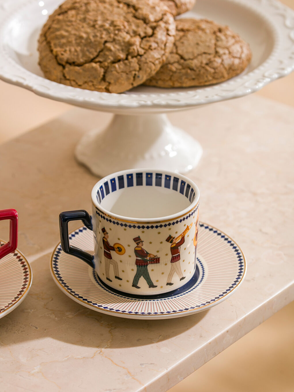 Karışık Baskılı 2 Kişilik Porselen Kahve Fincan Takımı 90 ml-2