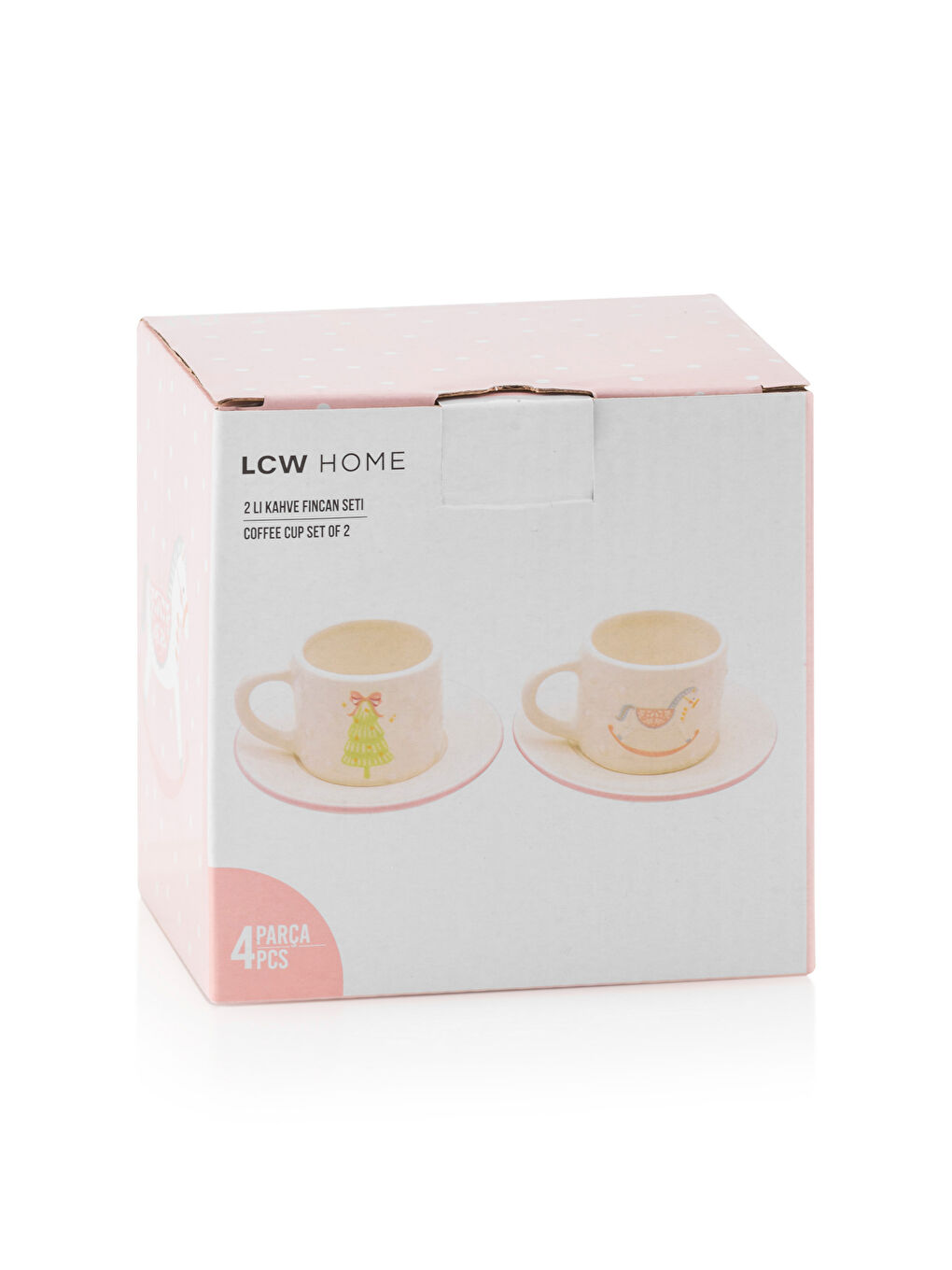 Karışık Baskılı 2 Kişilik Porselen Kahve Fincan Takımı 90 ml-4