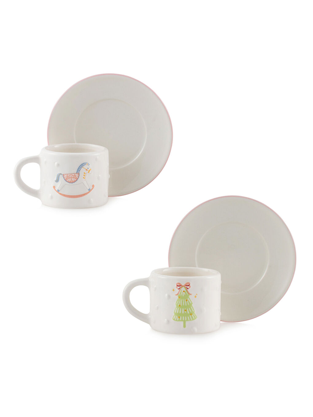 Karışık Baskılı 2 Kişilik Porselen Kahve Fincan Takımı 90 ml-5