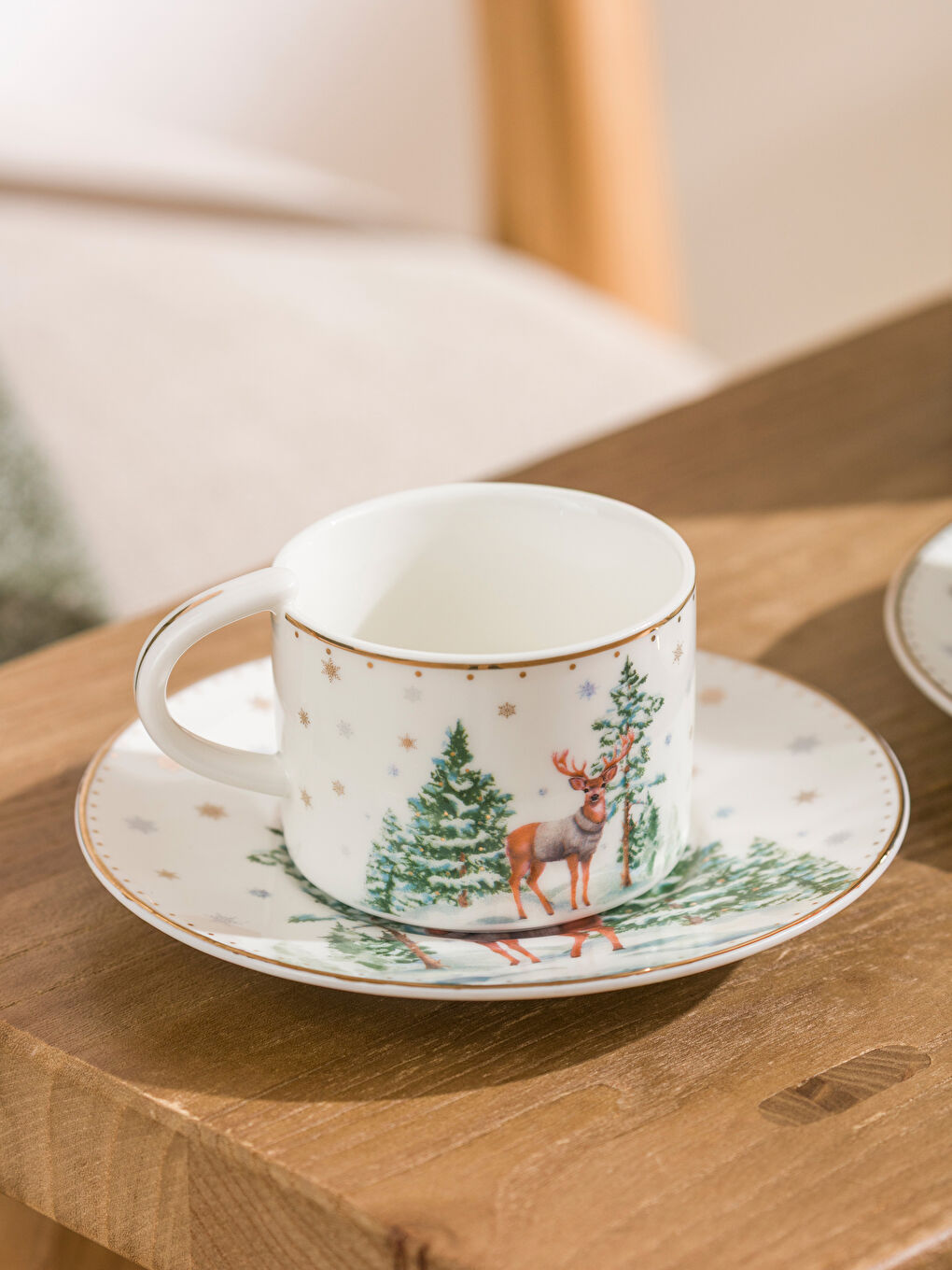 Yılbaşı Temalı 2 Kişilik Porselen Kahve Fincan Takımı 90  ml-1