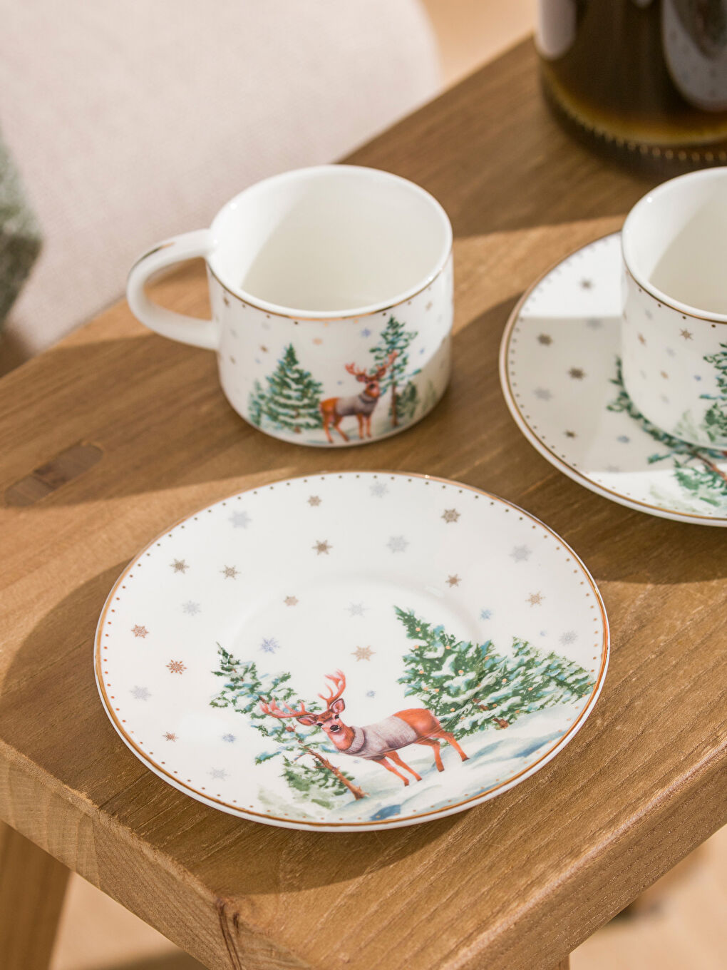 Yılbaşı Temalı 2 Kişilik Porselen Kahve Fincan Takımı 90  ml-2