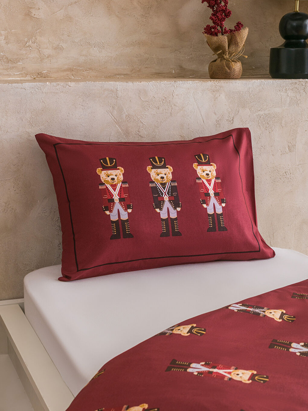 Karışık Ayı Teddy Baskılı Tek Kişilik Nevresim Seti-2