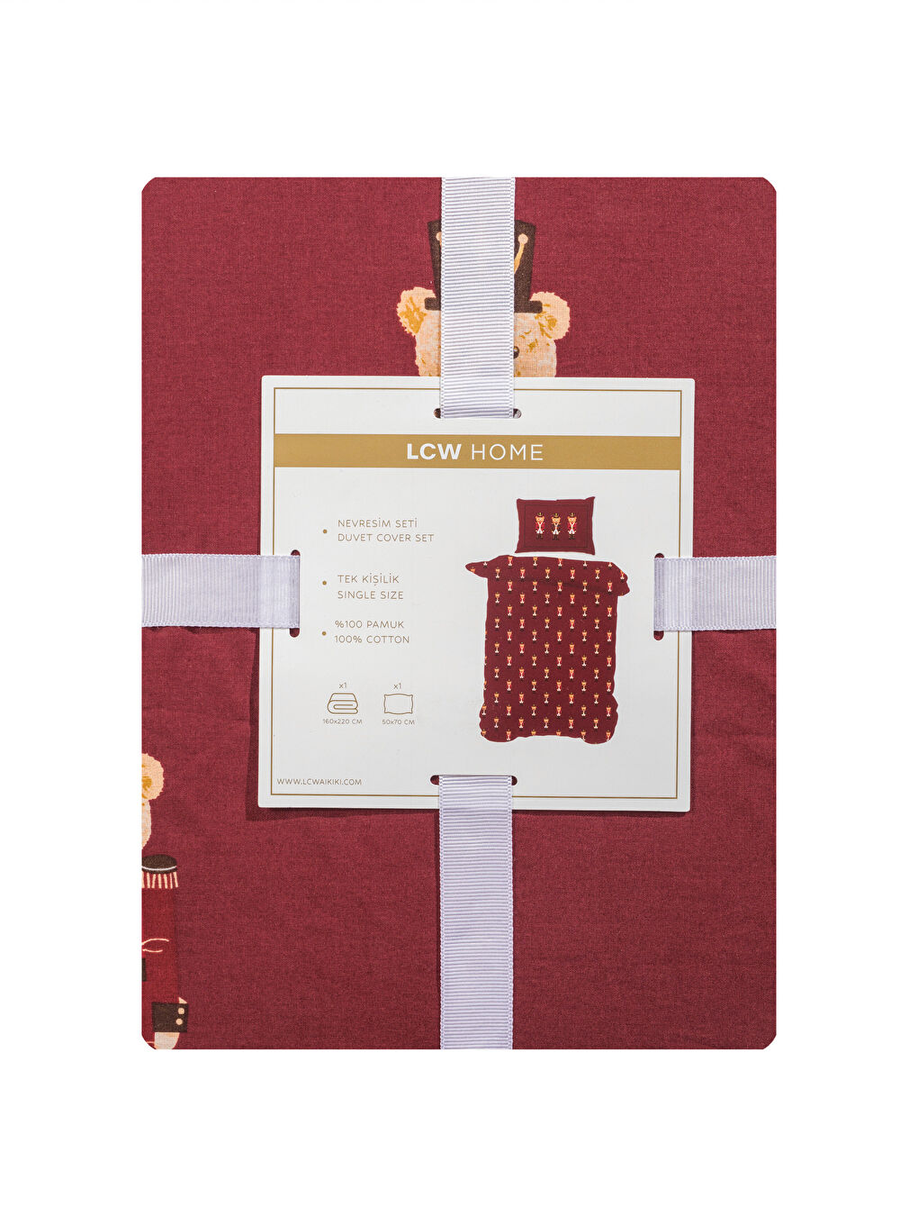 Karışık Ayı Teddy Baskılı Tek Kişilik Nevresim Seti-6