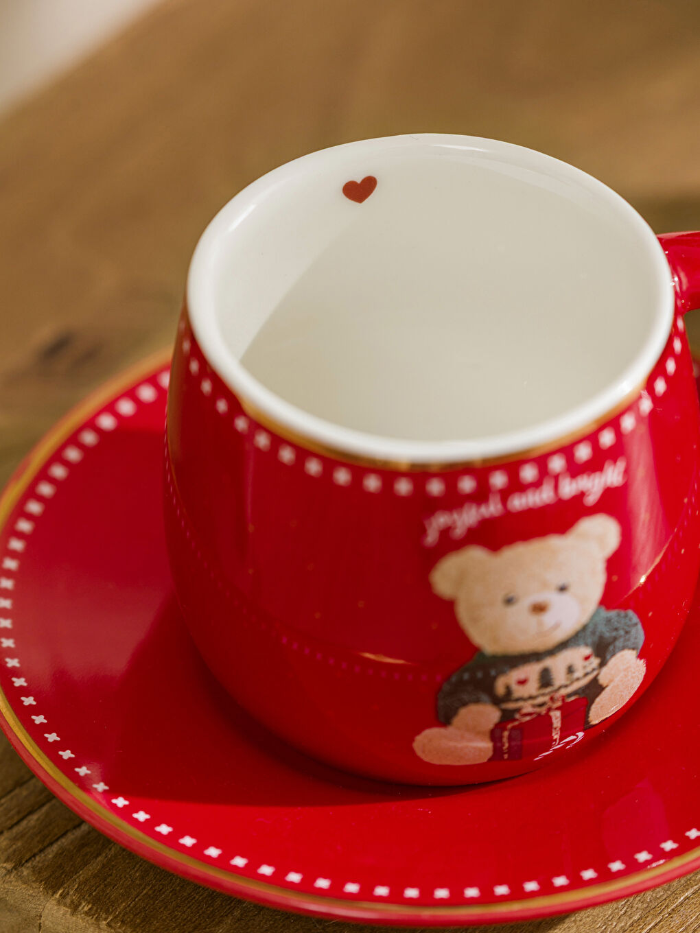 Ayı Teddy Baskılı 2 Kişilik Kahve Fincan Takımı-1