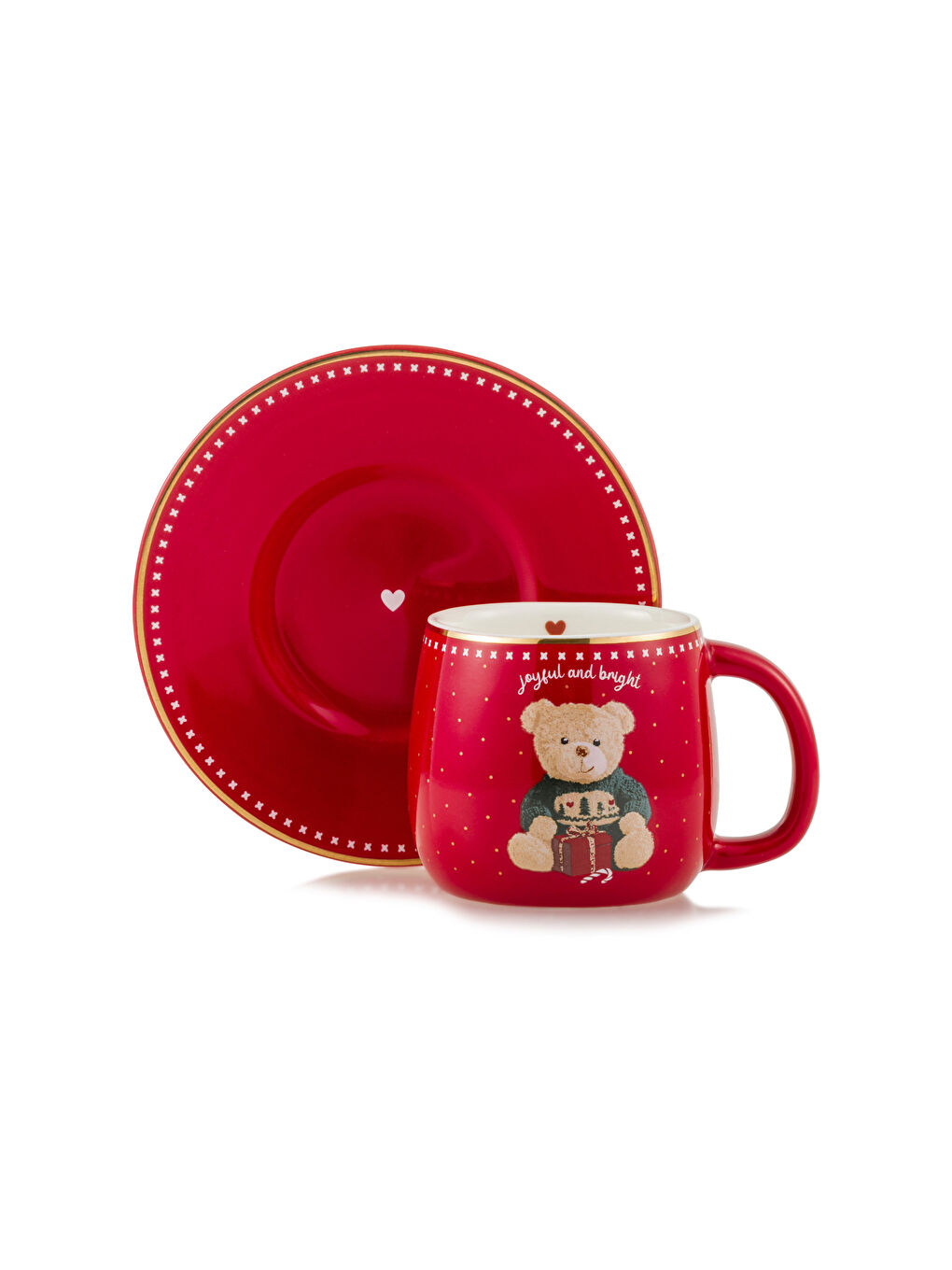 Ayı Teddy Baskılı 2 Kişilik Kahve Fincan Takımı-4