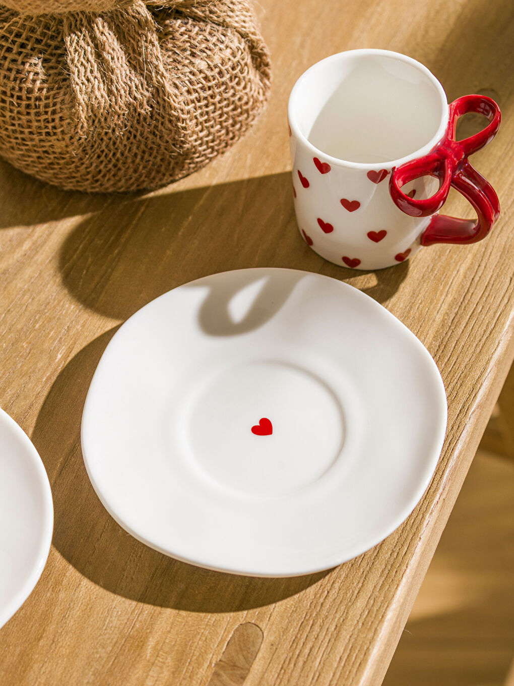 Karışık Kalp Desenli 2 Kişilik Kahve Fincan Takımı-2