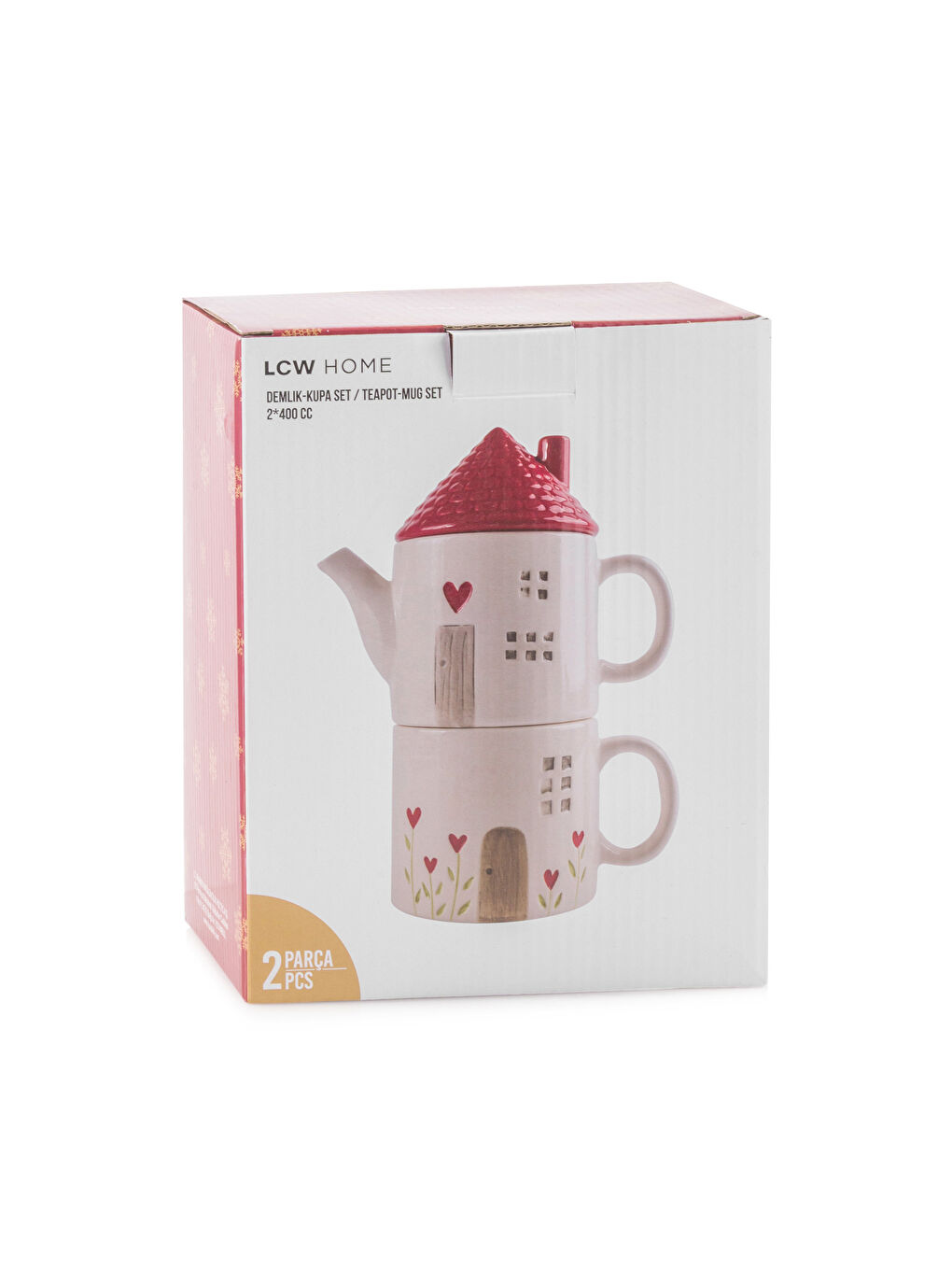 Karışık Ev Görünümlü Seramik Tea Pot Kupa-3