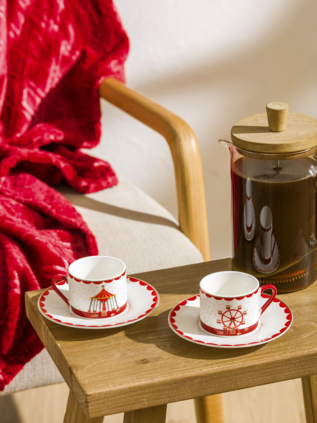 Karışık 2 Kişilik Porselen Kahve Fincan Takımı 90 ml