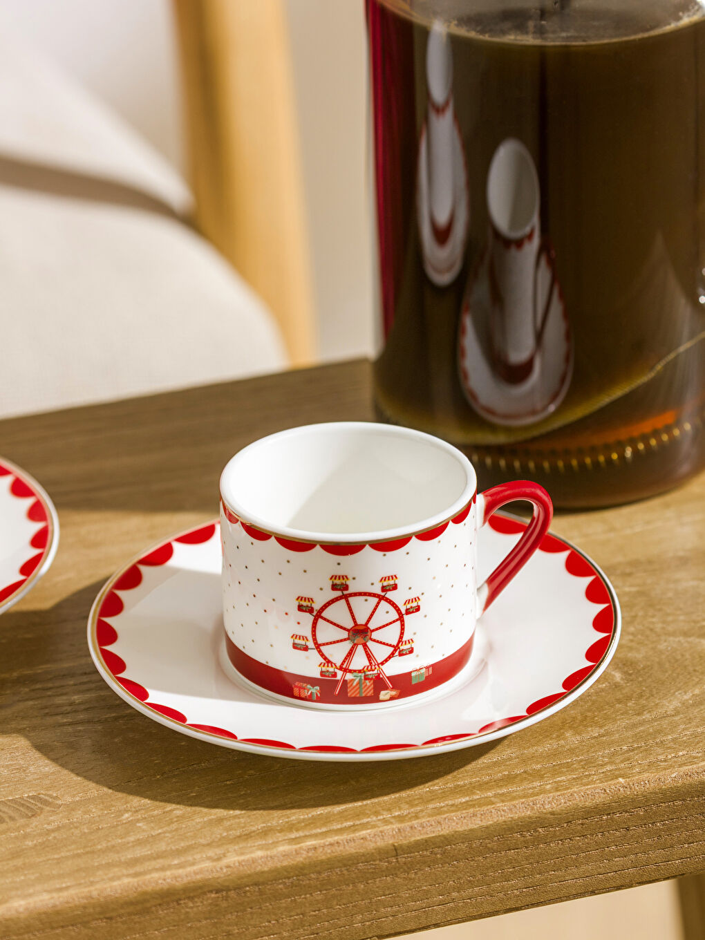 Karışık 2 Kişilik Porselen Kahve Fincan Takımı 90 ml-1