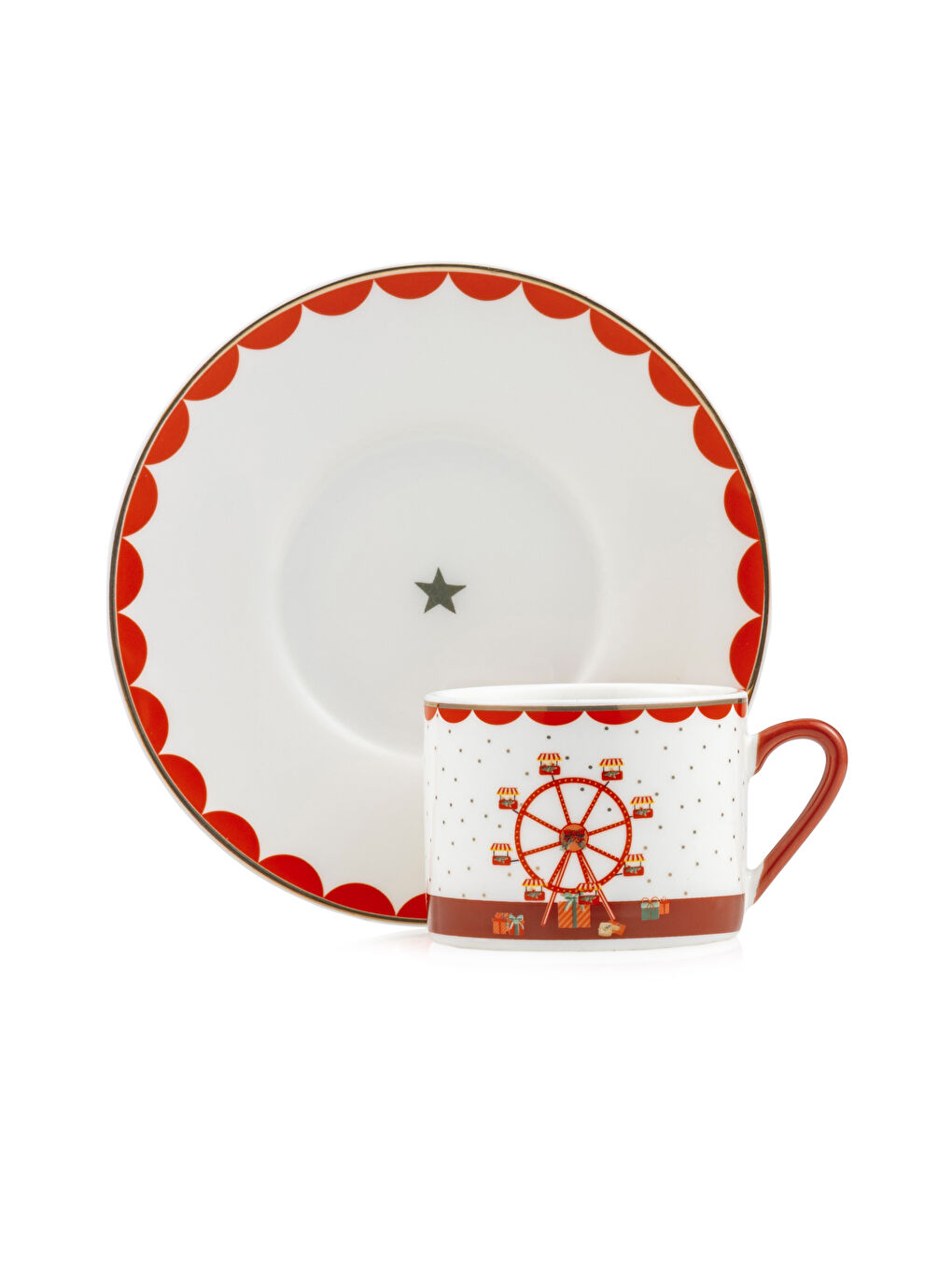 Karışık 2 Kişilik Porselen Kahve Fincan Takımı 90 ml-5