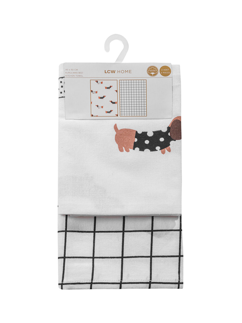 LCW HOME Štampana Kuhinjska Krpa 2 Komada 40x50 cm -W5EY91Z8-LQJ