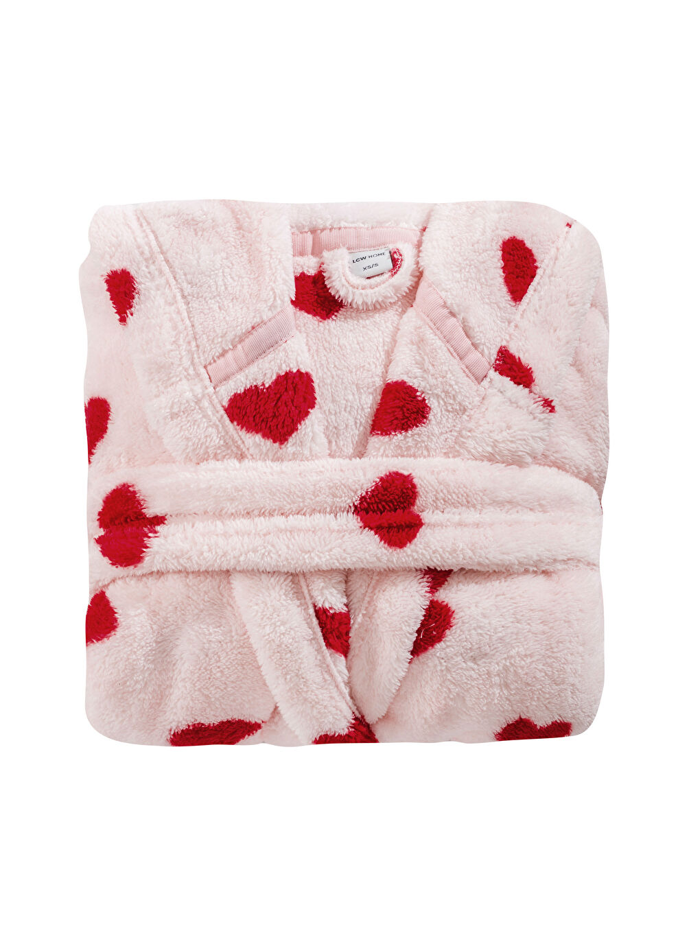 Kırmızı Kalp Baskılı Kadın Bornoz-4