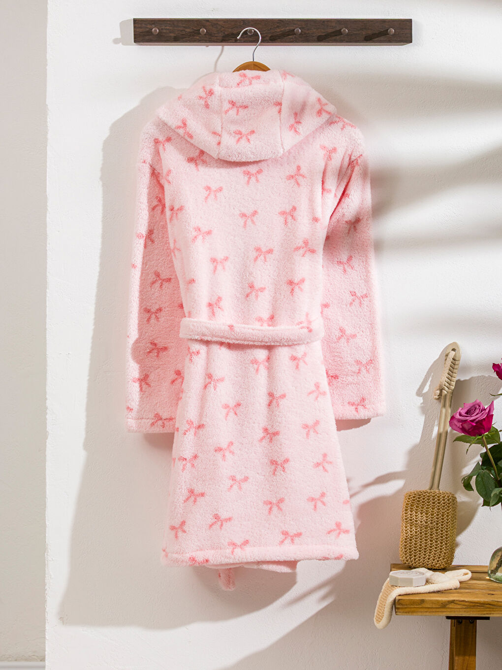 Розовый Банный халат для женщин-1