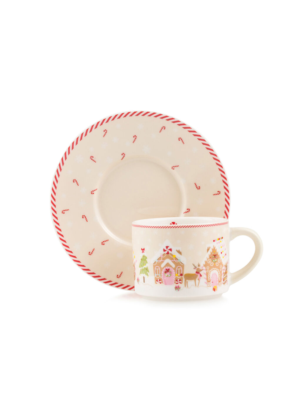 Printed 2 Person Porcelain Coffee Cup Set 115 ml-4