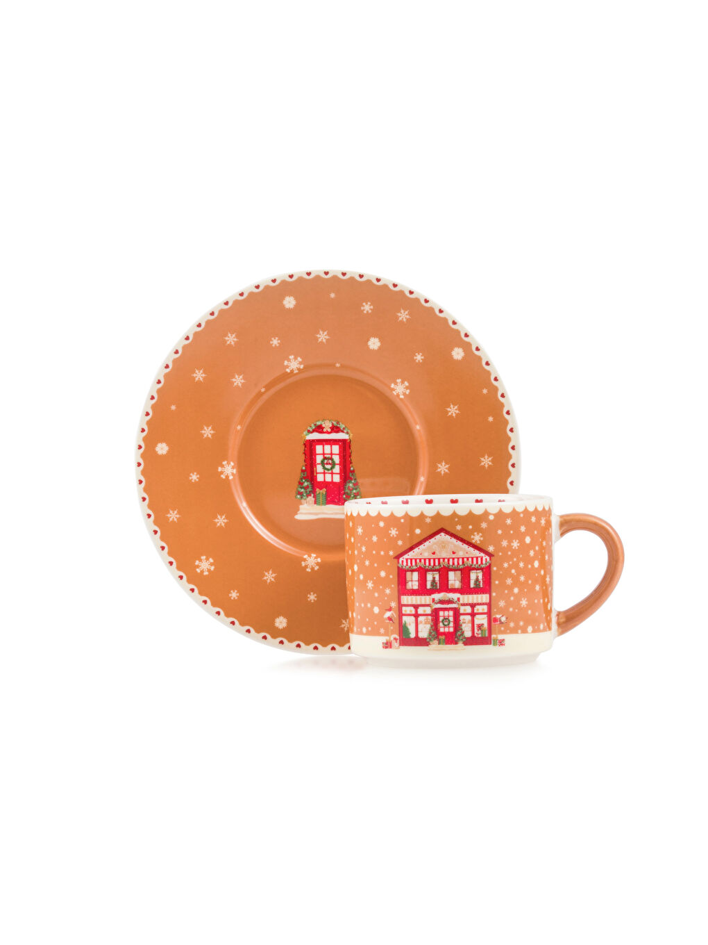 Tiskani porculanski set šalica za kavu za 2 osobe 90 ml-4