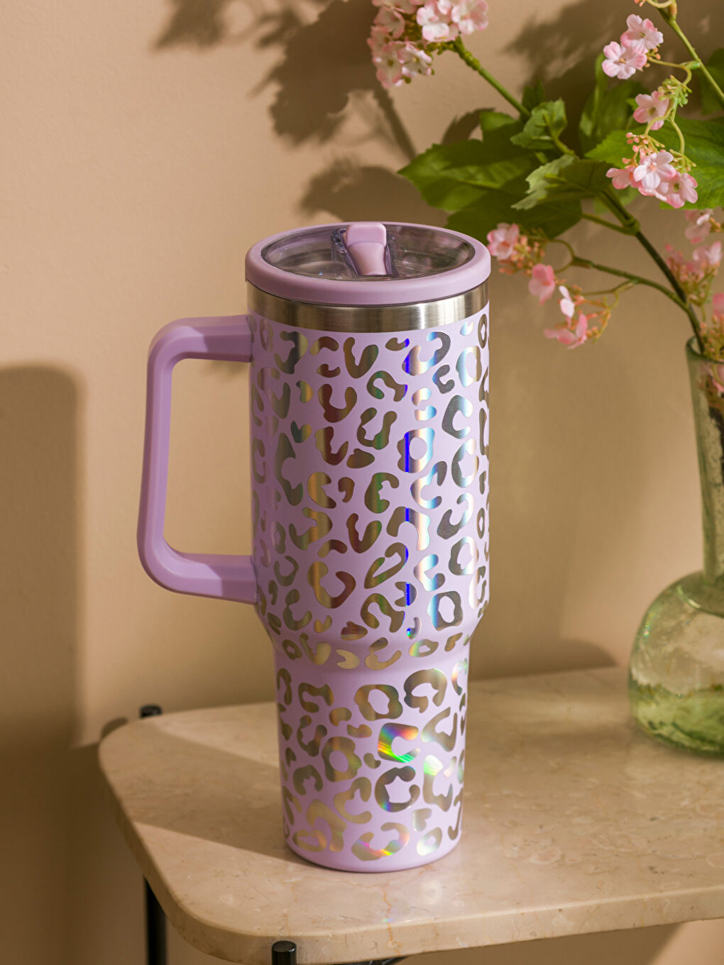 Straw Steel Thermos Water Bottle-1