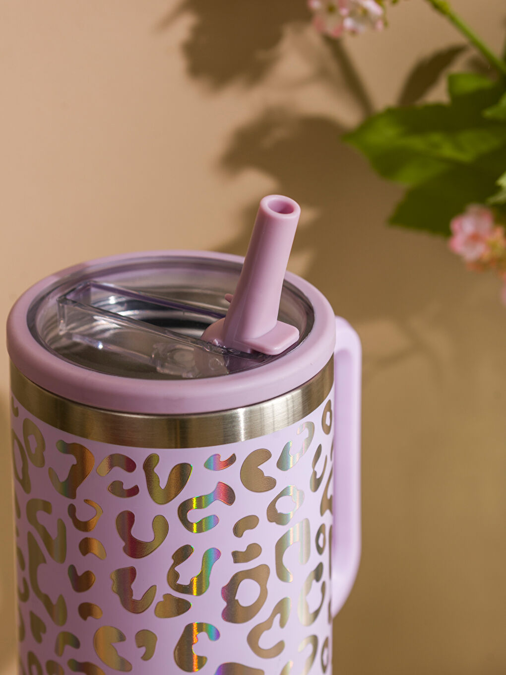 Straw Steel Thermos Water Bottle-2