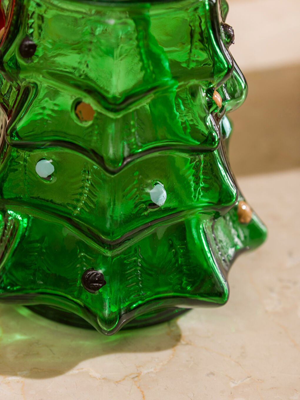 Pine Tree Shaped Glass Cup With Straw-2