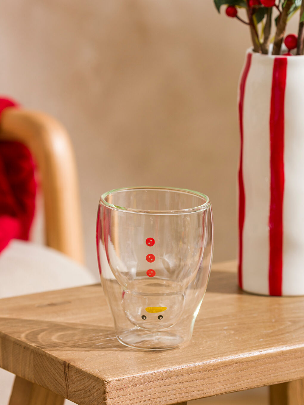 Renksiz Çİft Cidarlı Baskılı Cam Kupa 300 ml-1