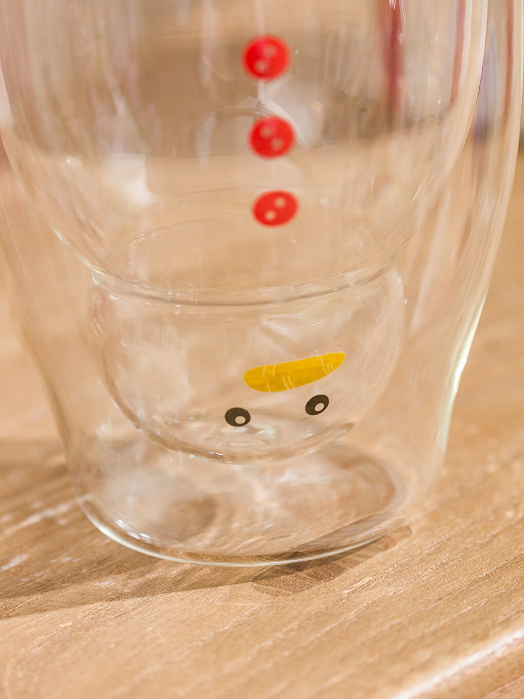 Renksiz Çİft Cidarlı Baskılı Cam Kupa 300 ml-2