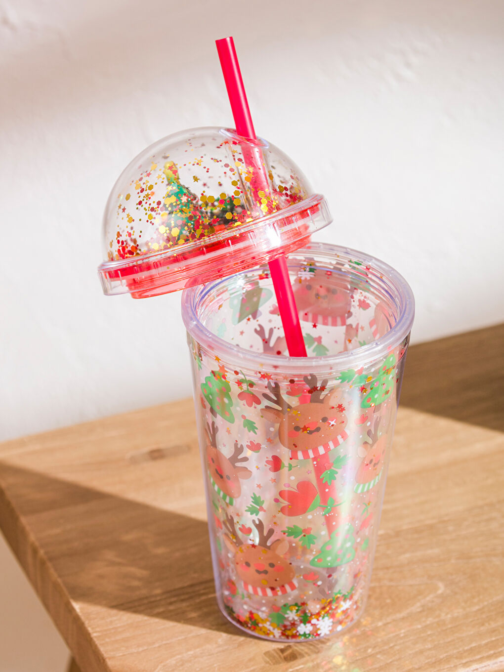 Printed Soft Drink Glass with Straw 500 ml-1