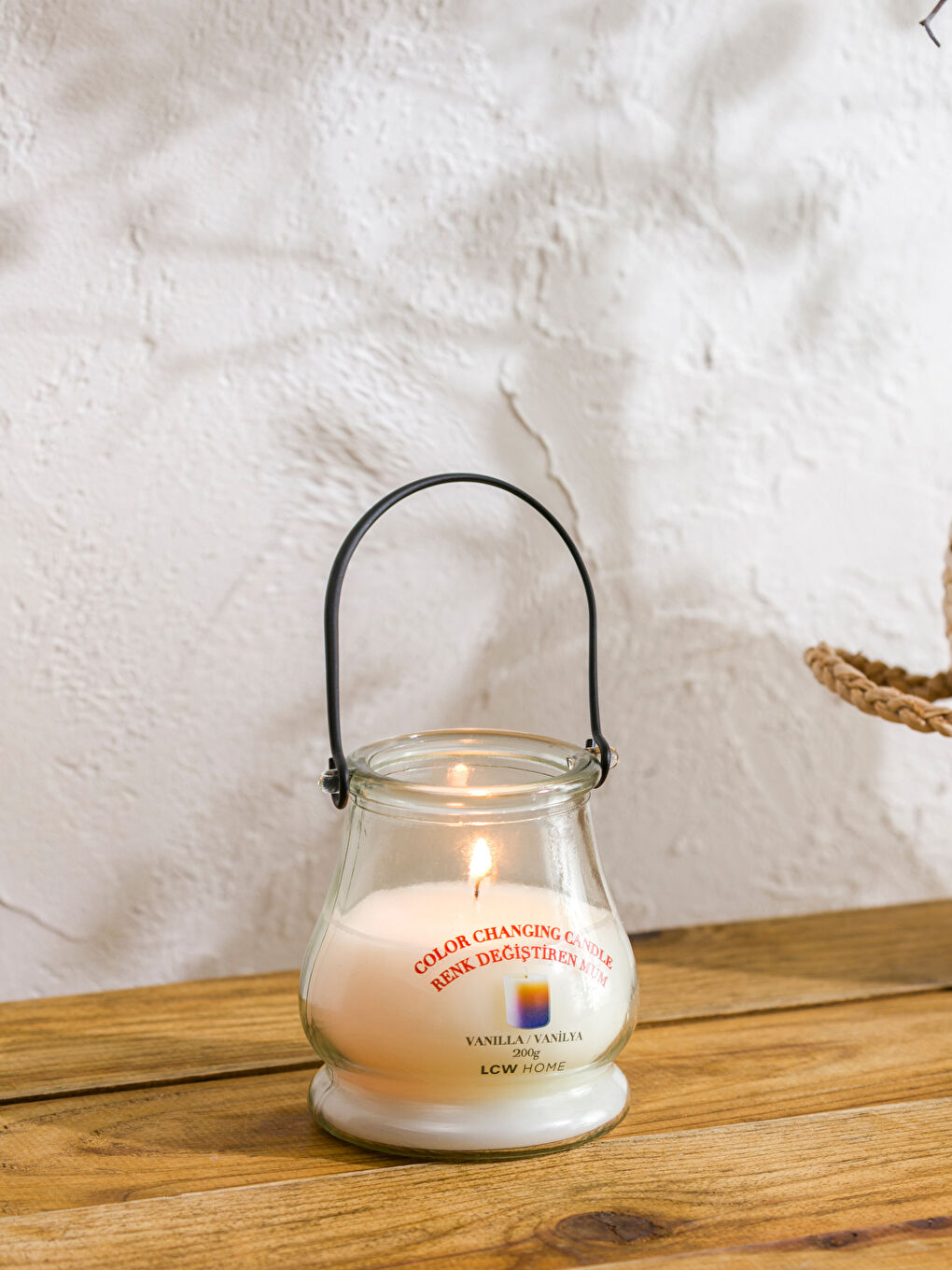 Color-Changing Vanilla Scented Jar Candle-2