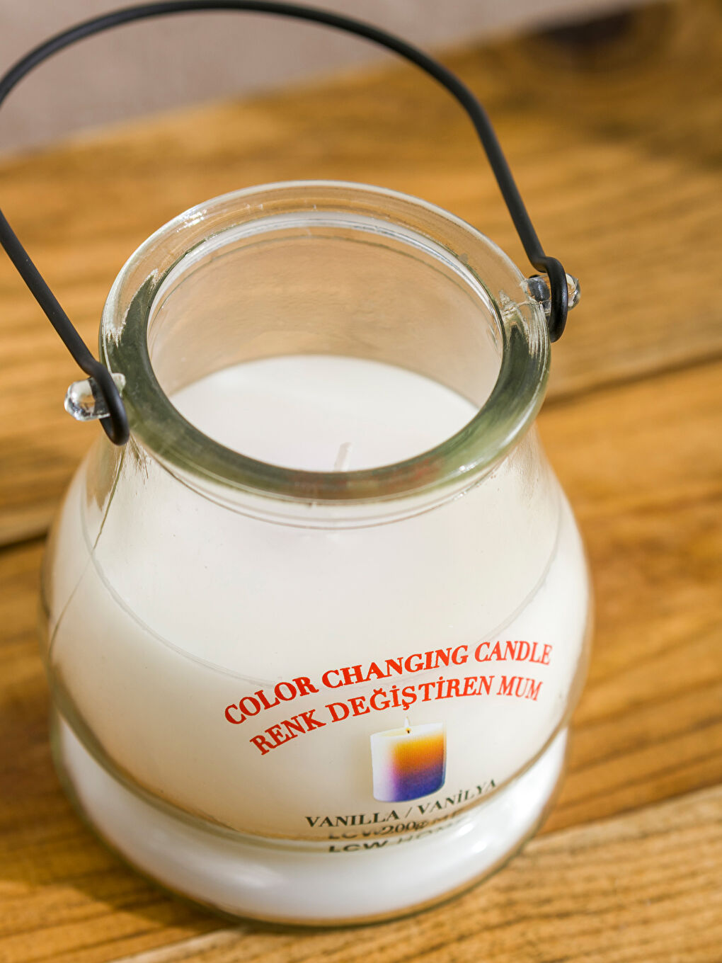 Color-Changing Vanilla Scented Jar Candle-5