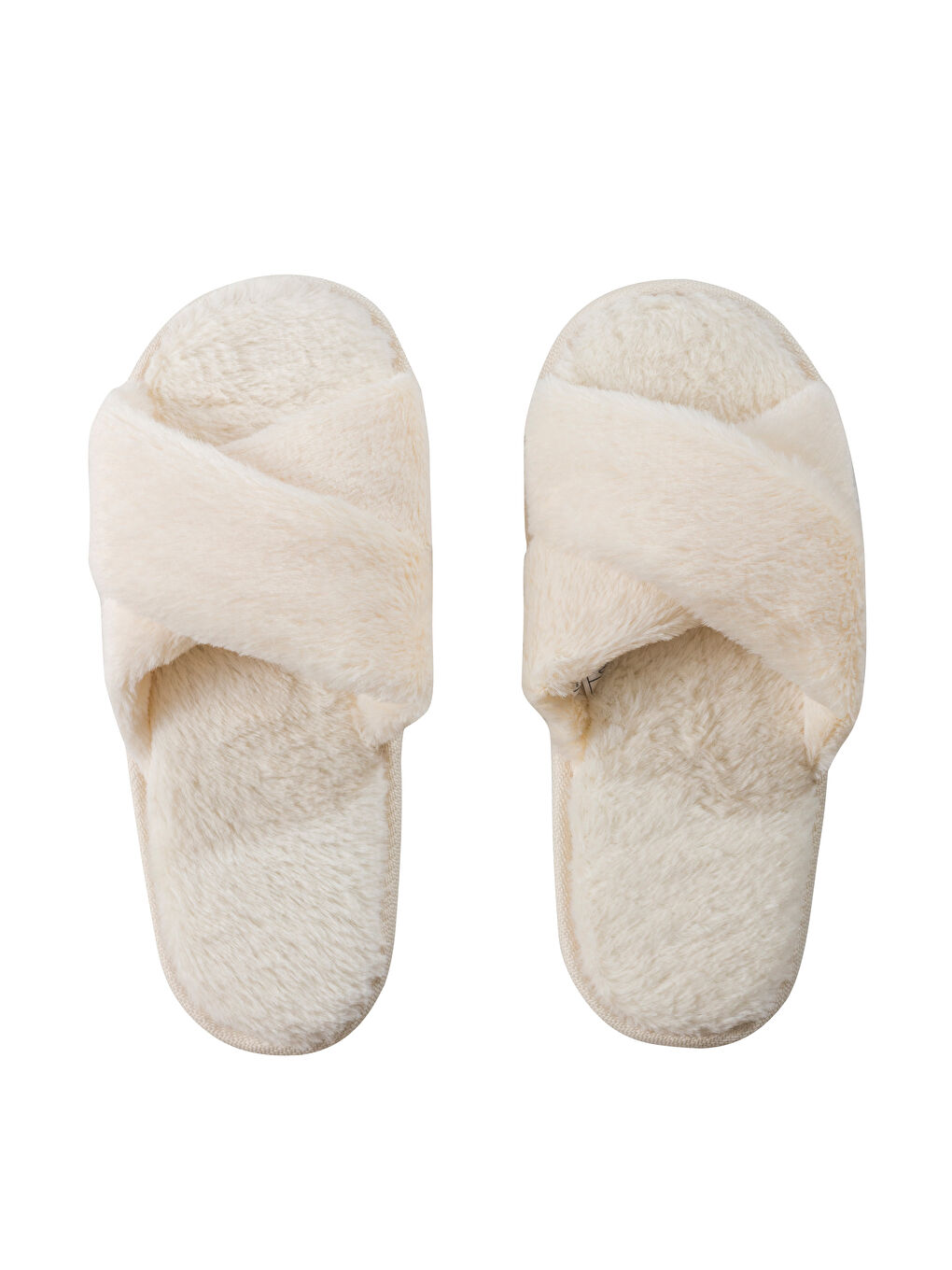 Ekru Çapraz Bantlı Kadın Ev Terliği-5