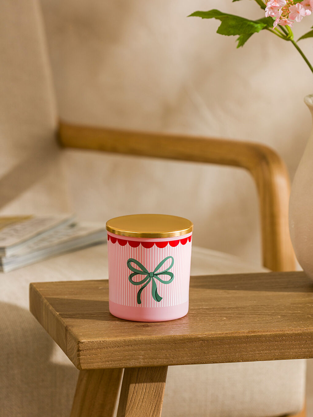 Karışık Fiyonk Baskılı Bardak Mum-2