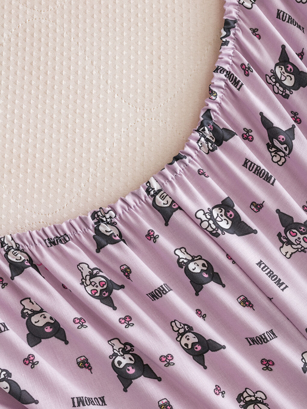 Karışık Hello Kitty Baskılı Tek Kişilik Lastikli Çarşaf-3