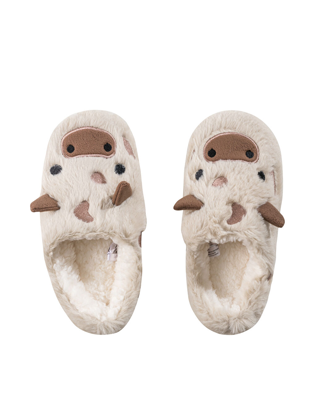 Bej Hayvan Nakışlı Kadın Ev Terliği-6