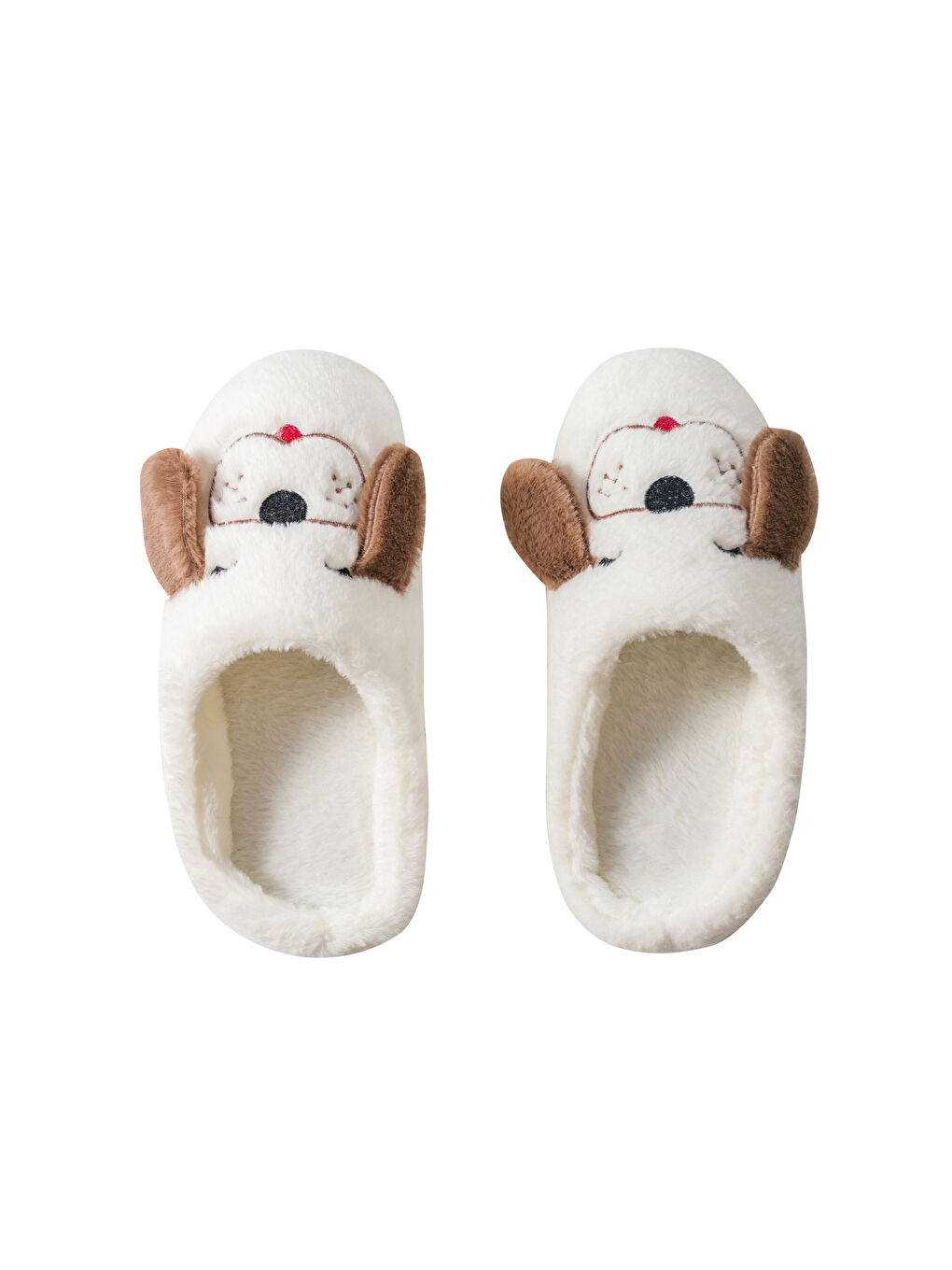 Beyaz Hayvan Nakışlı Kadın Ev Terliği-4