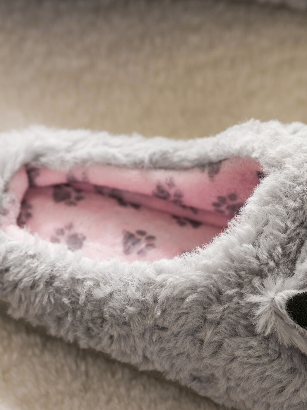 Gri Kedi Nakışlı Kadın Ev Terliği-3