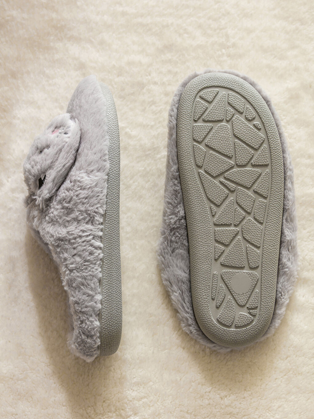 Gri Kedi Nakışlı Kadın Ev Terliği-4