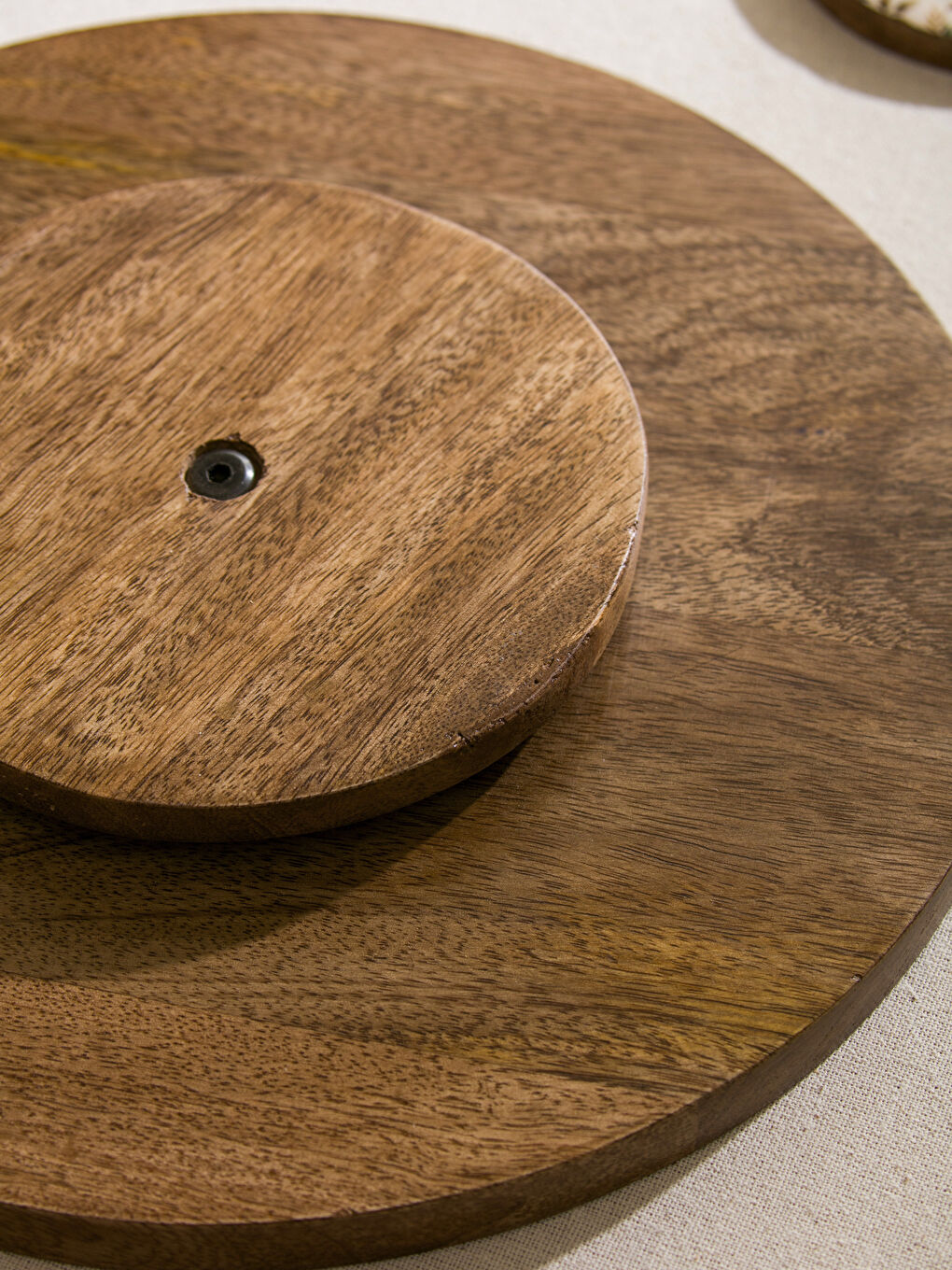 Kahverengi Ahşap Sunum Tabağı 30 cm-3