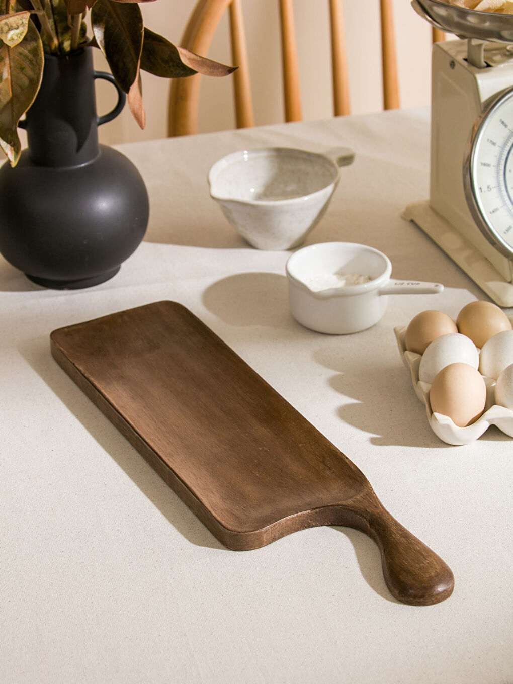 Plateau de service en bois 45 cm-1