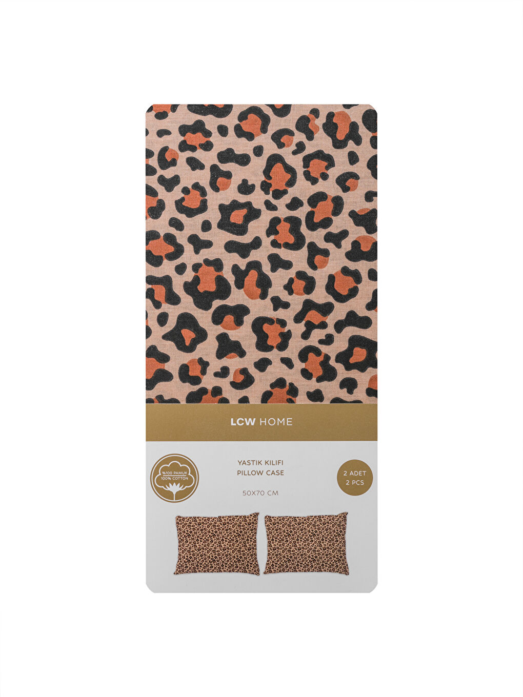 LCW HOME Patterned Pillowcase 2 Pack 50x70 cm -W5GH27Z8-F9C